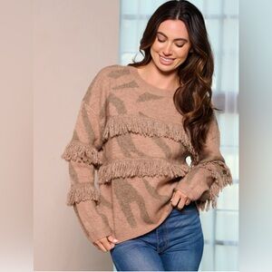 Tan Fringe Sweater